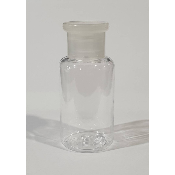 ขวดพลาสติกใสทรงคลาสสิค 30 ml. พร้อมฝาปิด 1 แพ็คมี 50 ใบ มีฝาปิด 5 แบบ