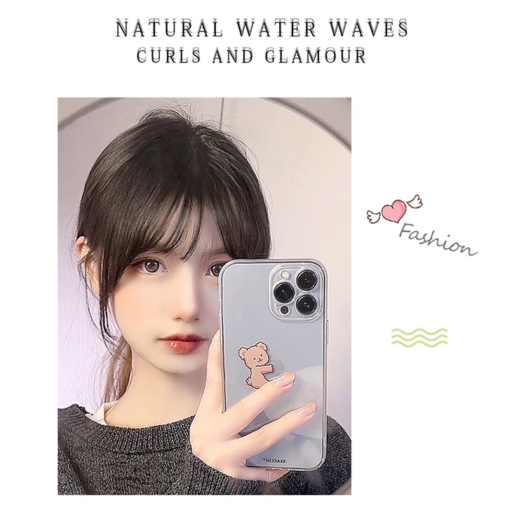 【พร้อมส่ง】หน้าม้าบางๆผมแท้จริงๆ  แอร์แบงผมปลอมวิกผม ผมม้าแบน น่ารักเกาหลี แฮร์พีช ดัดผมได้ด้วยไดร์เป่าผม air bangs