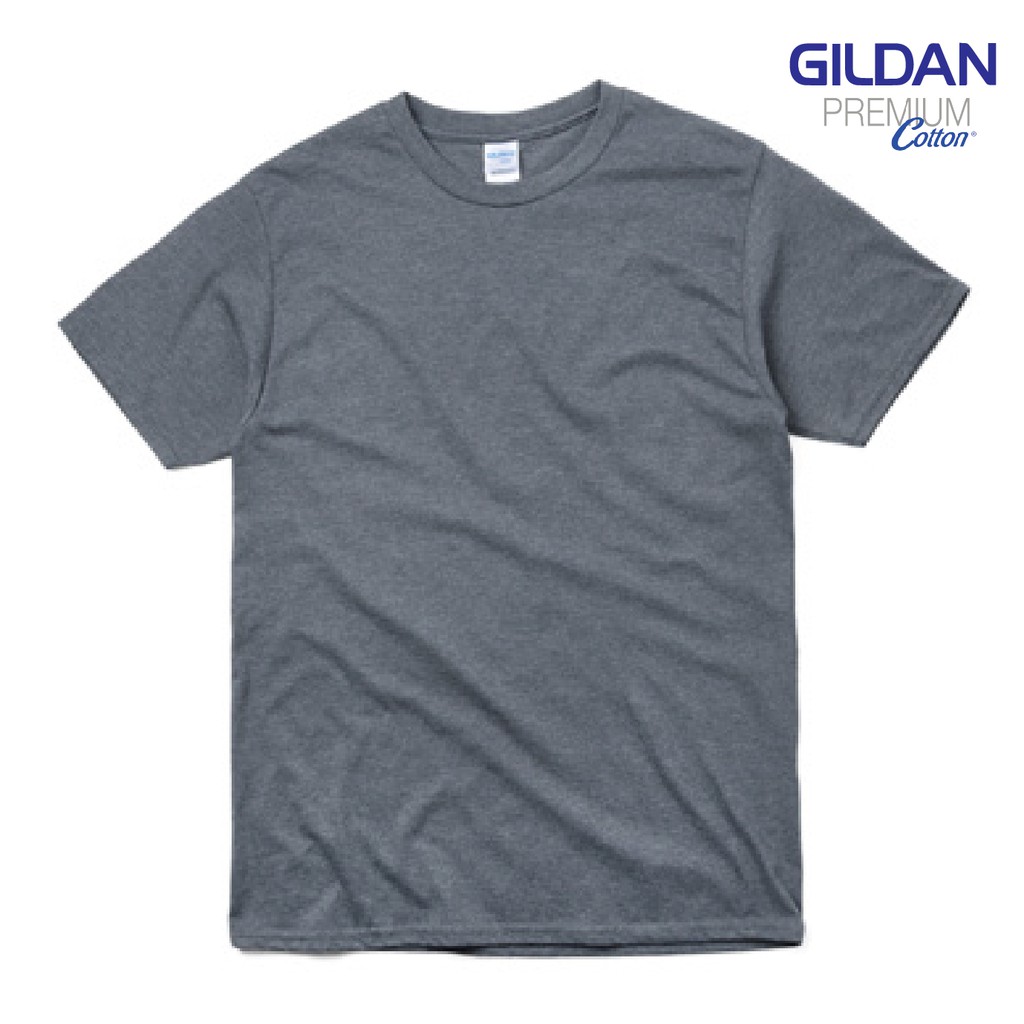 เสื้อยืดสีเทาเข้ม GILDAN Premium Cotton