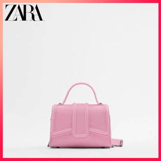 Zara กระเป๋าสะพายไหล่ ทรงสี่เหลี่ยม ขนาดเล็ก สีแคนดี้ แฟชั่นฤดูใบไม้ผลิ และฤดูร้อน สําหรับสตรี