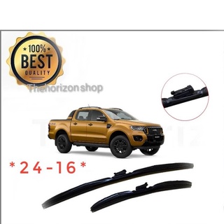 ใบปัดน้ำฝน Ford Ranger ปี 2015- 2021 ทรง Aero Dynamic ขนาด 16+24 จำนวน 1 คู่ (2ชิ้น)**จัดส่งเร้ว บริการประทับใจ**