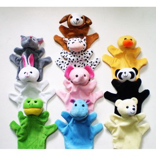 ตุ๊กตามือรูปสัตว์ ขนสั้นเนื้อนุ่ม สวมนิ้วขยับได้