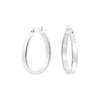 silver thai 4mm x 34mm Square hoop earrings silverต่างหูห่วงสี่เหลี่ยมขนาด 4mm x 34mm เงินแท้925ใส่ดูเรียบง่ายแต่เก๋