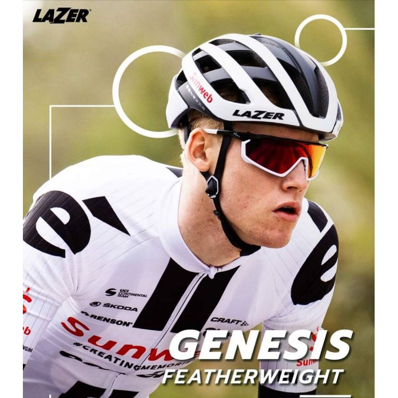 หมวกจักรยาน Lazer Genesis สีขาว team sunweb ไซส์ M
