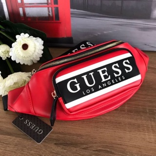 กระเป๋าคาดอก GUESS Factory Unisex Marisoll Gym Logo Fanny Pack สีแดง