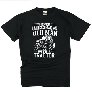 เสื้อยืดแขนสั้น ผ้าฝ้าย 100% พิมพ์ลาย Tractor Old Trac Farmer Grandad โอเวอร์ไซซ์ สไตล์คลาสสิก ของขวัญวันพ่อS-5XL