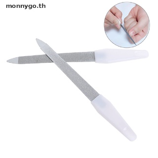 【monnygo】ตะไบเล็บบัฟเฟอร์ โลหะสเตนเลส แบบสองด้าน สําหรับตกแต่งเล็บ