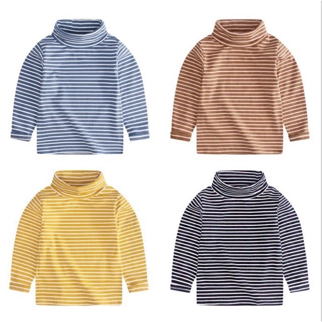 เสื้อลายสก๊อตคอเต่าความร้อนสําหรับเด็กชายและเด็กหญิง7-17กิโลกรัม