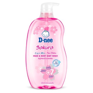 ✨ขายดี✨ ดีนี่ ซากุระ สบู่เหลวอาบและสระ สำหรับเด็กแรกเกิด 800มล. D-nee Sakura Head &amp; Body Baby Wash for Newborn 800ml