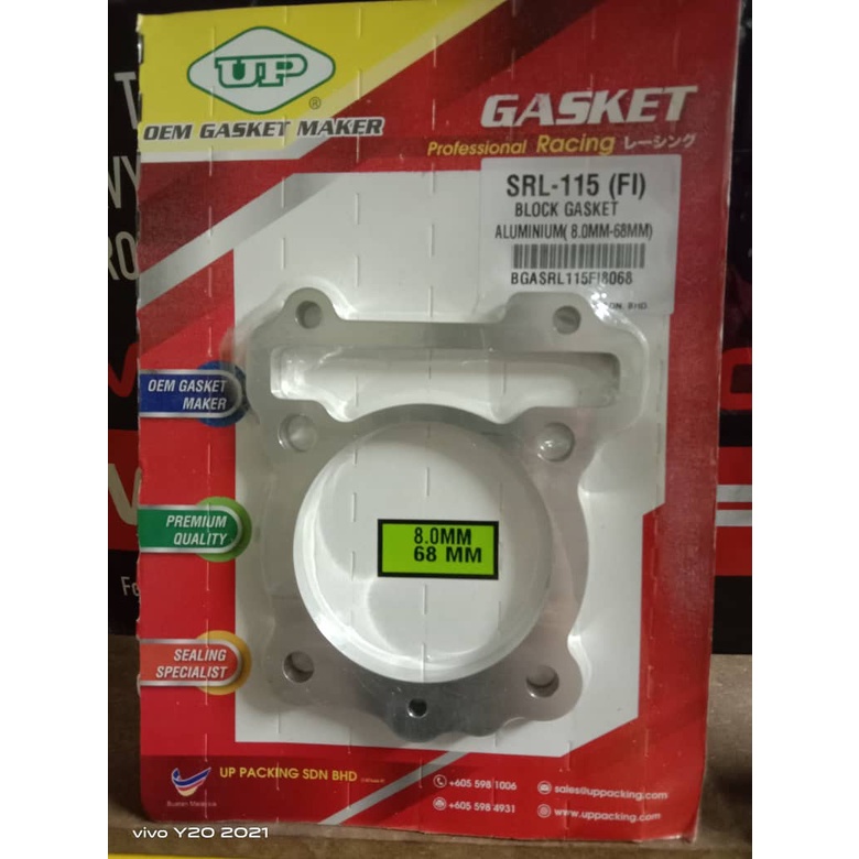 BLOCK GASKET ALUMINIUM SRL115 FI 8.00MM-68MM