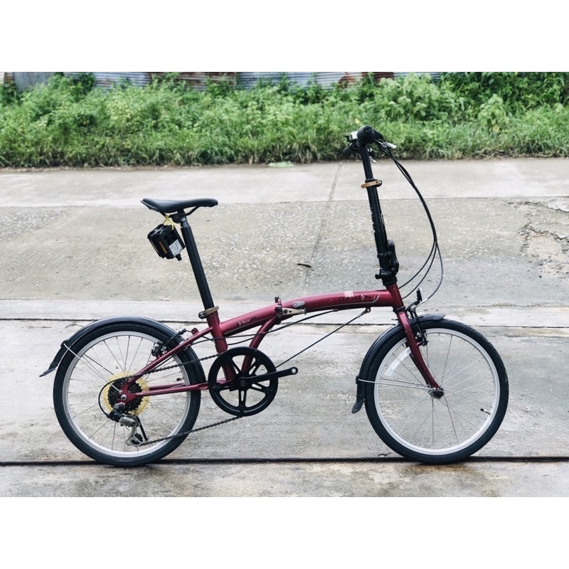 จักรยานพับเล็ก เก่าญี่ปุ่น ยี่ห้อ Dahon suv D6 แท้ สีแดงสวยๆ เฟรมเหล็ก (M)