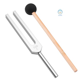 ♫ Aluminum Alloy Tuning Fork 528C 528Hz Pitchfork with Mallet Cleaning Cloth Carry Bag Sound Healing Musical Instrument