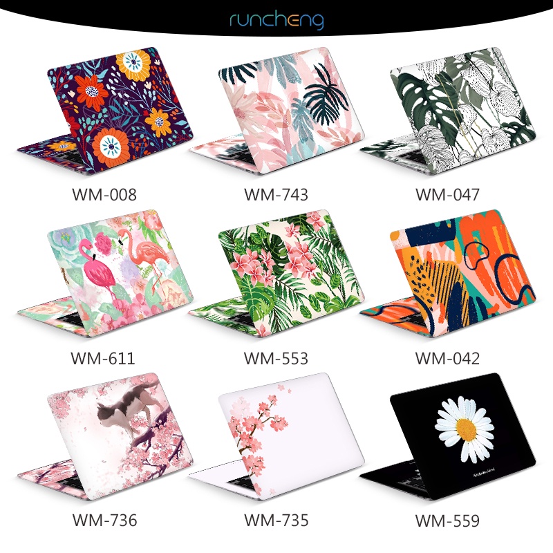 15.6 ดอกไม้แล็ปท็อปผิวแล็ปท็อปผิวในสติกเกอร์และผิวหนังที่กําหนดเองทํารูปลอก