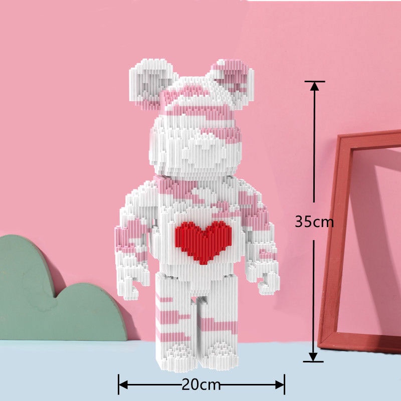 bearbrick*เลโก้* เข้ากันได้กับ LEGO Building Blocks Bully Bear ผู้ใหญ่สูง-ยากประกอบของเล่นรูปแบบเครื่องประดับอนุภาคขนาดเ