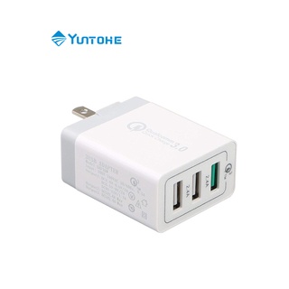 YTH หัวชาร์จ QC 3.0 Fast Charger 3USB พอร์ท Quick Charger รองรับชาร์จเร็ว สำหรับรุ่น IOS Android และแอนดรอยรุ่นอื่นๆ