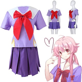 ไดอารี่ อนาคต Mirai Nikki 2nd Gasai Yuno เครื่องแต่งกายคอสเพลย์ ชุดฮาโลวีน