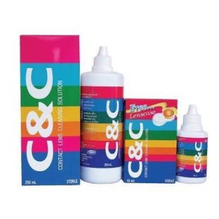 น้ำยาล้างคอนแทคเลนส์ C&amp;C ขนาด 30 ml/ 60 ml/250 ml น้ำยาล้างเลนส์สีที่ขายดีในเมืองไทยอีกตัวการันตียอดขาย