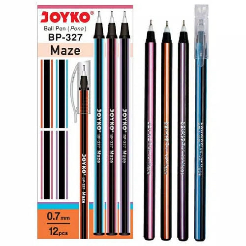 ปากกาลูกลื่น Joyko BP 327 Maze ขนาด 0.7 มม. เนื้อหา 12 ชิ้น/แพ็ค