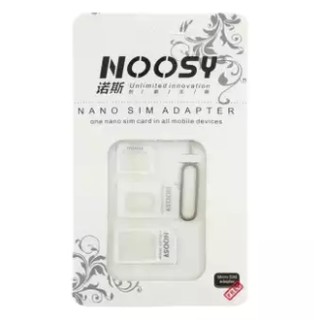 Di shop NOOSY Nano Sim Adapter ชุดแปลงนาโนซิมการ์ด + เข็มจิ้มถาดซิม - White