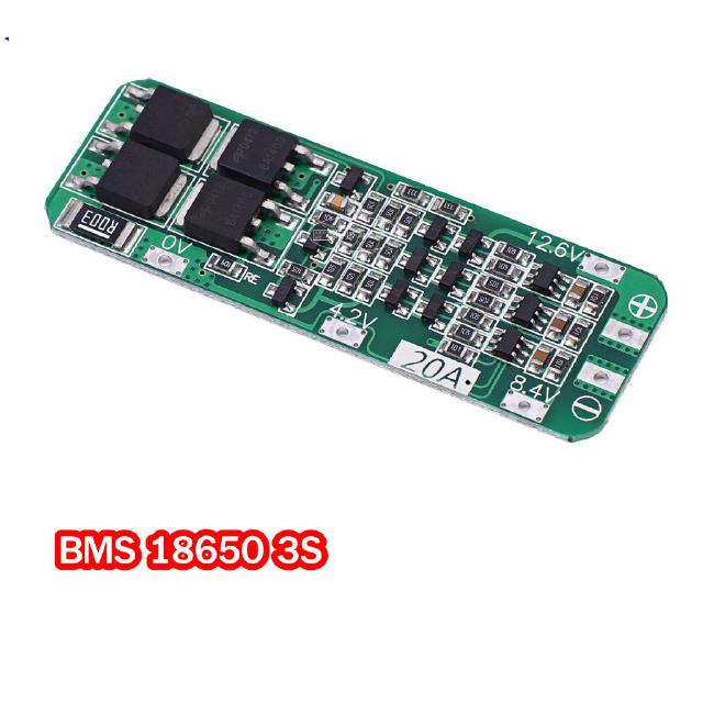 โมดูล BMS ชาร์ตถ่าน 18650 ขนาด 3 ก้อน 20A 3S Lithium Battery Charger Module วงจร ชาร์จแบต ลิเทียม Li-on Arduino AVR PIC