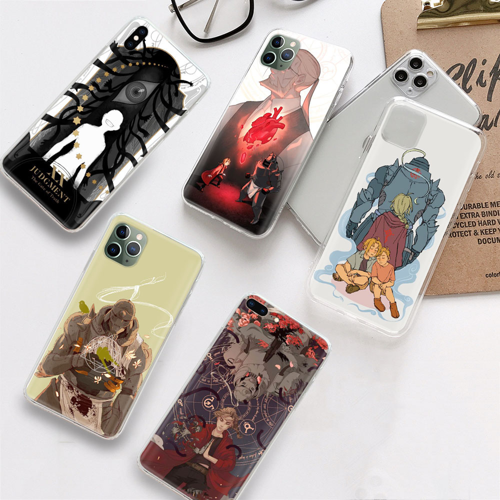 D-85 Fullmetal Alchemist Soft TPU Case เข้ากันได้กับ iPhone 13 12 XS Pro Mini Max X