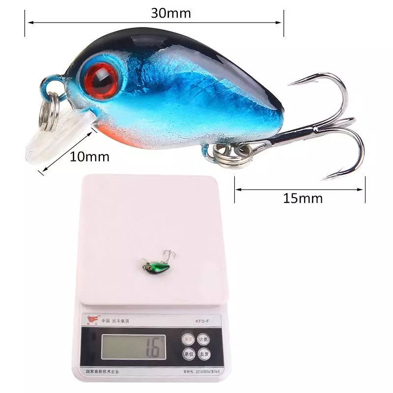 อุปกรณ์ตกปลา ตกปลา เหยื่อปลา เหยื่อปลอม ตะขอ เหยื่อปลานิล Mini Minnow Lure ตกปลาช่อน ปลอมตกปลา CrankSet Plastic Bait รอกตีปลอม CrankBait 1PCS 3cm/1.6g เหยือตกปลา