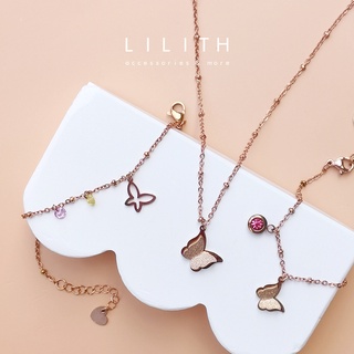 Lilith - Rose Gold Butterfly Collection  สร้อยคอ สร้อยข้อมือ กำไล ผีเสื้อ