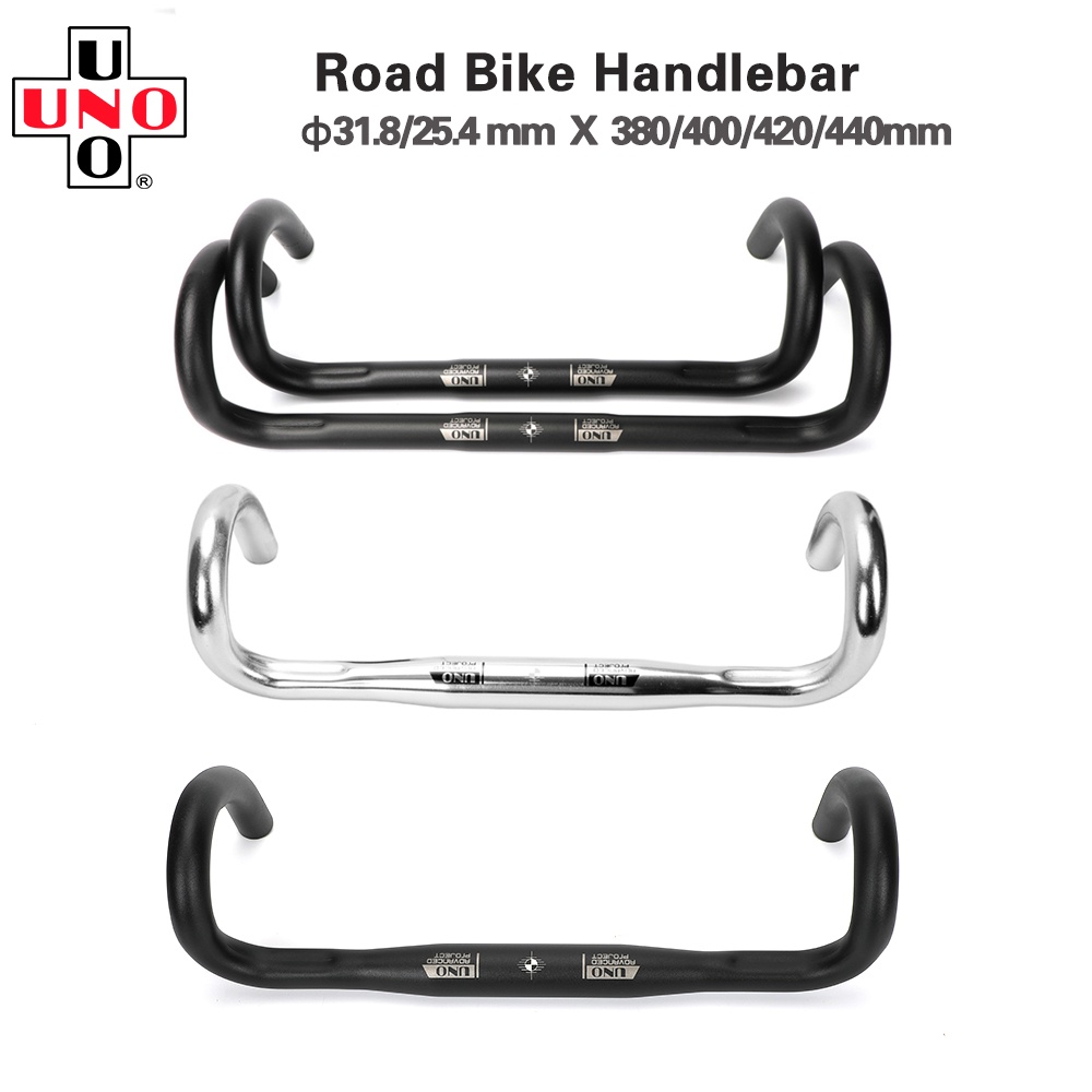 Uno อลูมิเนียมอัลลอยด์จักรยาน Handlebar Drop Bar 25.4/31.8 มม.สีดําเงินสําหรับ MINIVELO 700c Road Touring จักรยาน
