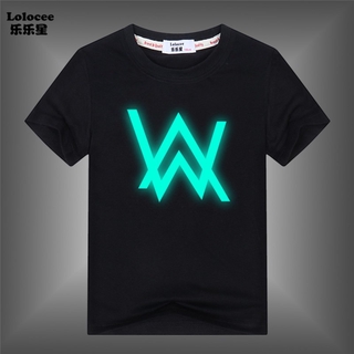 เสื้อยืดลาย Alan Walker เรืองแสงในที่มืดสําหรับเด็กผู้ชาย