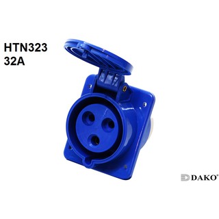 "Dako" Power Plug (เพาเวอร์ปลั๊ก) รุ่น HTN323 32A 220V-250V 3Pin IP44 ตัวเมีย แบบติดฝั่งเฉียง