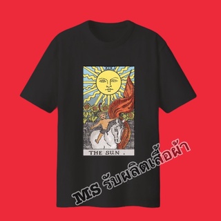 เสื้อยืดสายมูลายไพ่ทาโร่ต์The sun เสื้อยืดคอกลมผ้า cotton100%🌞☀️