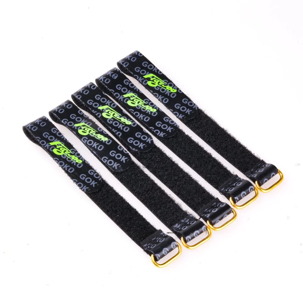 [1] Pcs flywoo 15X250mm Battery Strap Golden Metal Buckle Patent leather for RC Lipo Battery