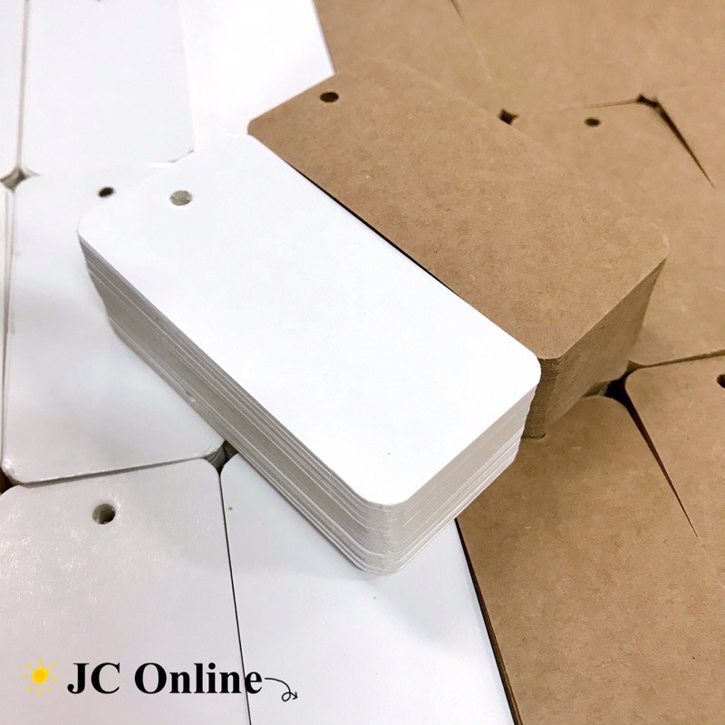 JCONLINE50PCS 4x8 ซม.ป้ายการ์ดพร้อมHOLE DIY BLANC CARD GREETING CARD KRAFT กระดาษการ์ดราคาแท็ก