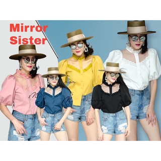 Code : Mirr00 เสื้อแขนตุ๊กตา เสื้อซีทรูอก เสื้อใส่ไปงาน งานป้าย Mirrorsister