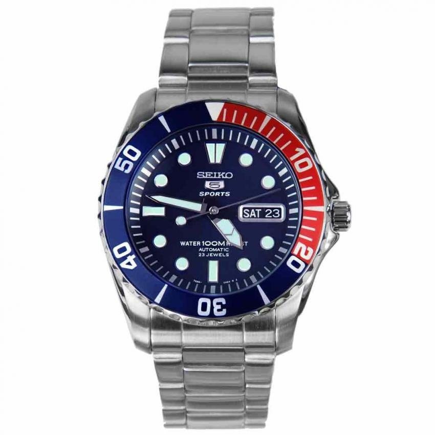 Seiko นาฬิกาข้อมือ สายสเเตนเลสรุ่นSNZF15K1-Blue/Red