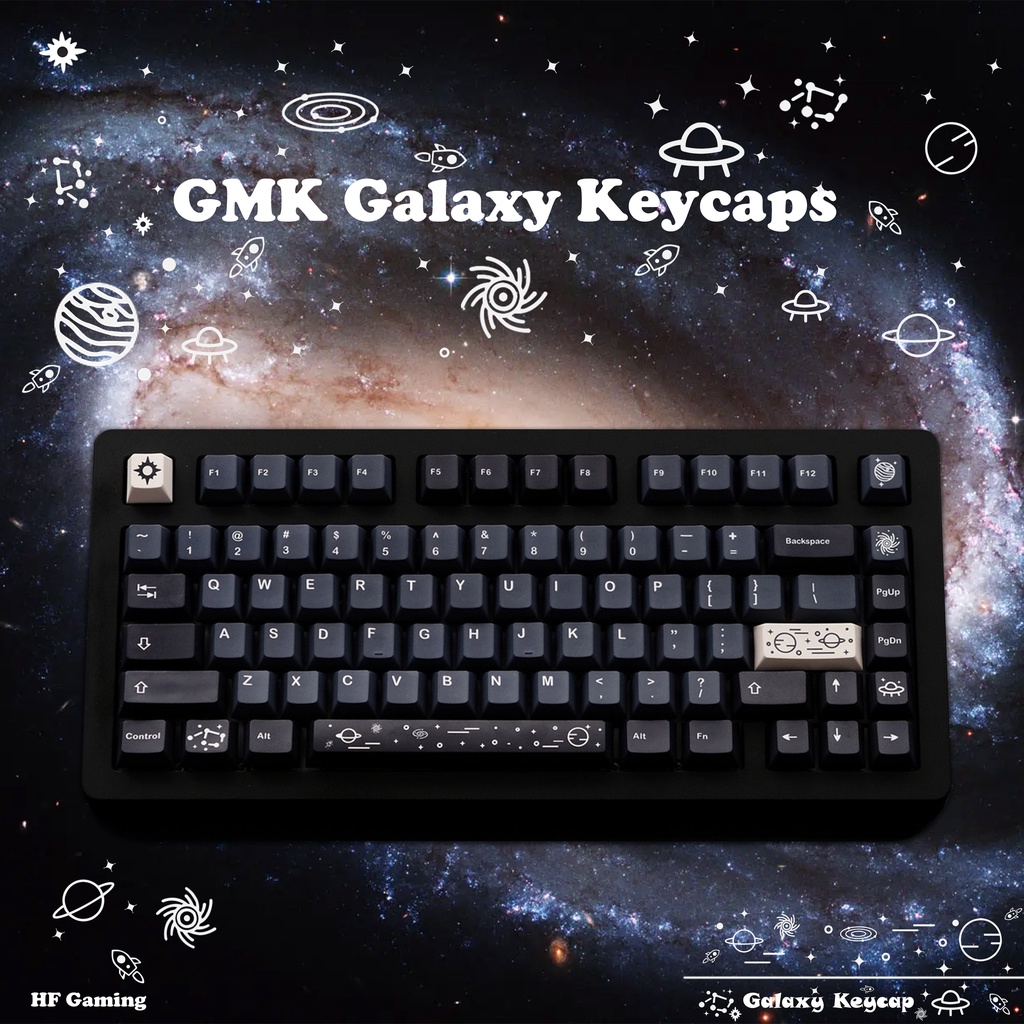 GMK Galaxy Keycaps, 134 คีย์ PBT Keycaps Cherry Profile DYE-SUB ส่วนบุคคล GMK Keycaps สำหรับแป้นพิมพ