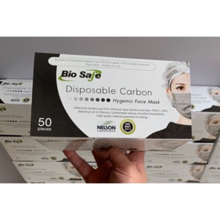 [โค้ด COOP233 ลดเพิ่ม15%] มีกล่องตามรูป 50 ชิ้น 🧑🏼‍⚕️ คาร์บอน 4 ชั้น bio safe (ของแท้จากโรงงาน)