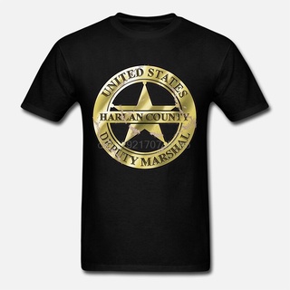 [COD]ขายดี เสื้อยืดลําลอง แขนสั้น พิมพ์ลาย Harlan County Deputy Marshal สไตล์คลาสสิก สําหรับผู้ชาย NLbglj62FBlegb73