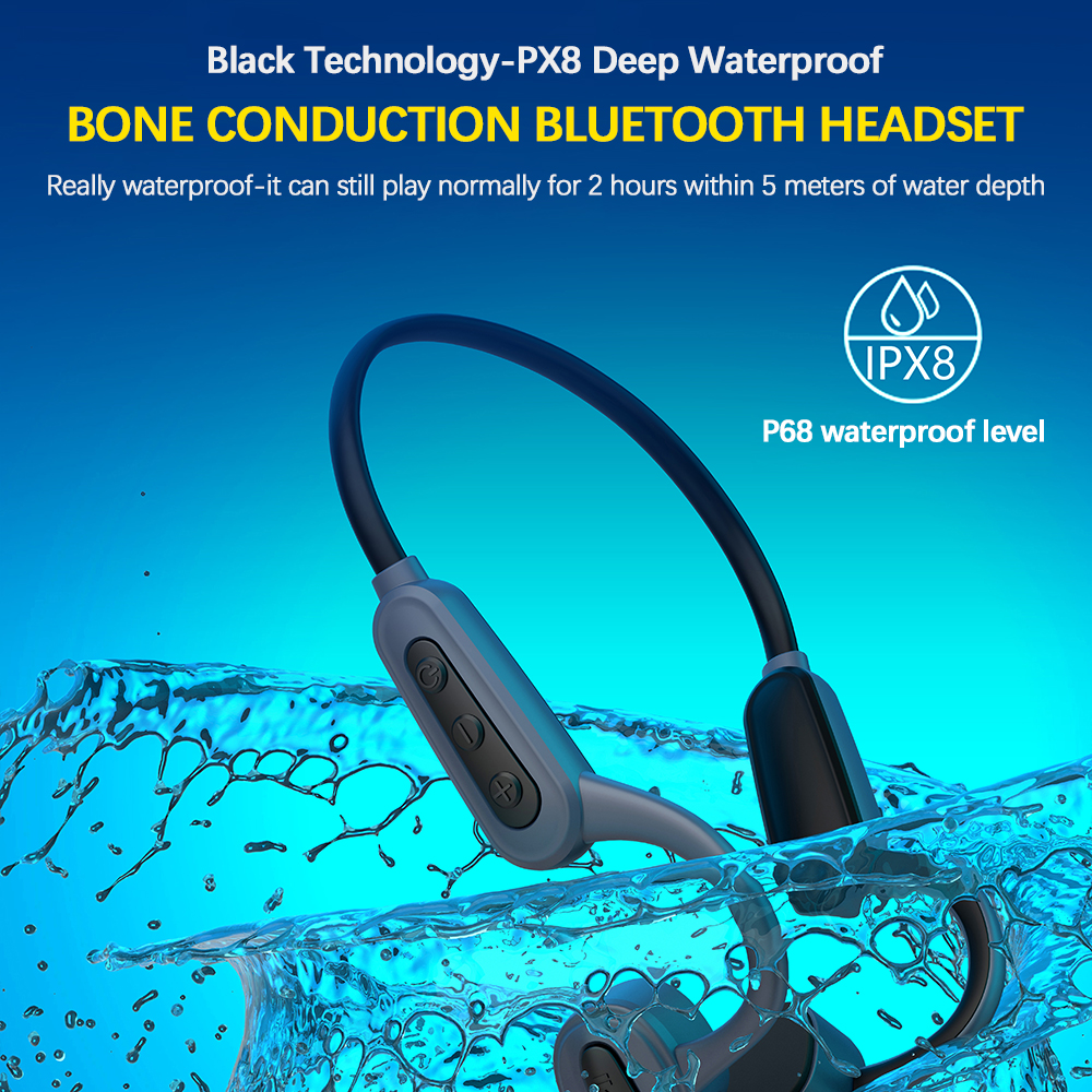 Ipx8 หูฟัง Waterproof Mp3 Player Swimming Headphones K8 Bone Conduction Wireless Bluetooth Headphones Built-in 16gb Memory