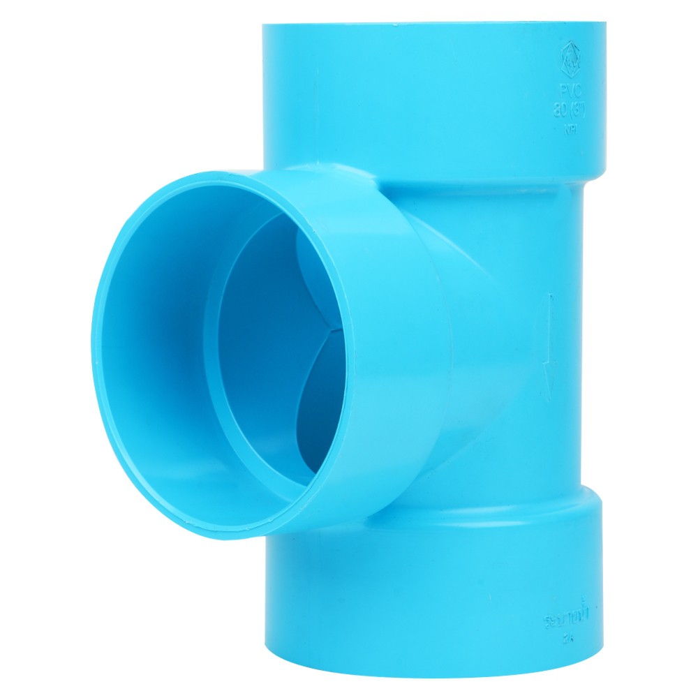 ท่อประปา ข้อต่อ ท่อน้ำ ท่อPVC ข้อต่อสามทาง-บาง SCG 3" สีฟ้า FAUCET TEE PVC SOCKET SCG 3" LITE BLUE