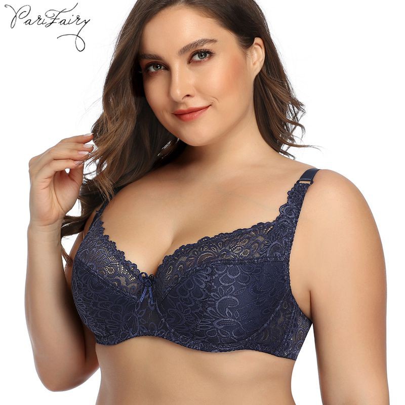 PARIFAIRY bra plus ขนาดเต็มถ้วยชุดชั้นในแบบมีสายบางด้านใน breathable bras 34E 36E 38E 40E 42E 44E 46