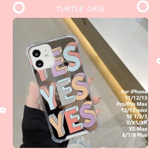 เคสโทรศัพท์มือถือ แบบนิ่ม ลายภาษาอังกฤษ มีกระจก สําหรับ Apple iphone 12 11 6 6plus 6s 6splus 7 7plus 8 8plus x xr xs 11 12 pro max plus promax