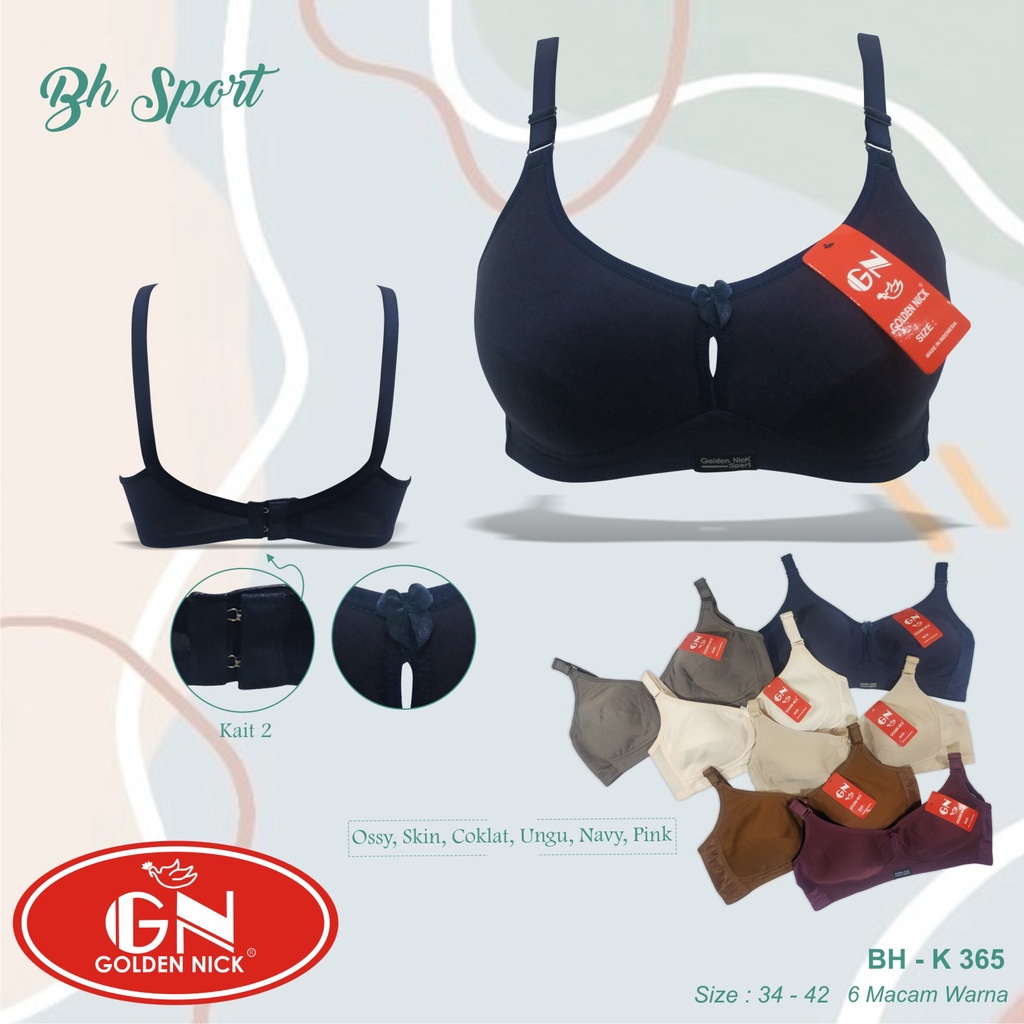 Golden Nick Bh Sport Bra BH K365 โฟมบางไม่มีคุณภาพลวด