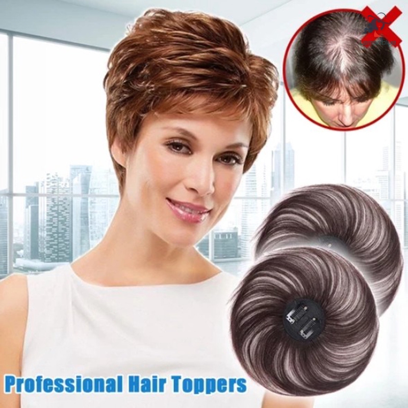 ClipOn Hair Topper Wig Human Hair Hairpiece Hair Extension Wig for