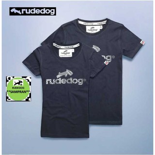 rudedog เสื้อคอกลม ชาย หญิง รุ่น logo18 สีเทาเข้ม