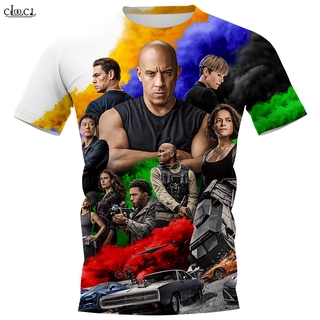 เสื้อยืดพิมพ์ลาย CLOOCL Movie Fast &amp; Furious 9 3 D ลําลองสําหรับผู้ชาย