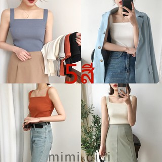 mimi&amp;didi 381 เสื้อกล้าม สายเดี่ยว เสื้อท็อปไหมพรม เรียบหรูหรา ใส่เป็นตัวเดี่ยว หรือ เป็น INNER ก็แอบเก๊เบาๆ