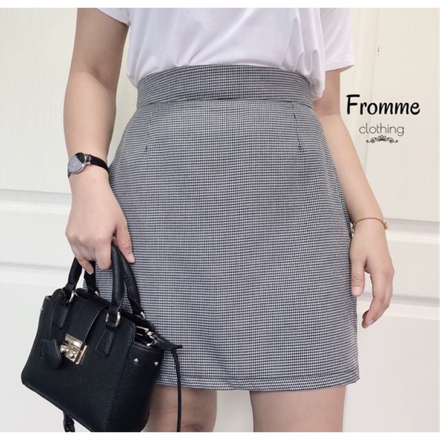 (XS-5XL) กระโปรงทรงเอลายชิโนริ