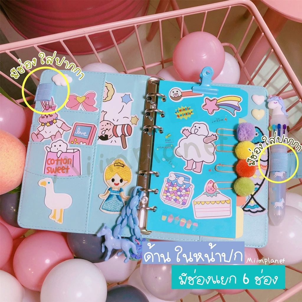 (พร้อมส่ง) Set สมุดโน้ต ไดอารี่ ของแต่งเพียบ ปกหนัง PU สีพาสเทลมี 4 สี Diary สติกเกอร์ในเล่ม พวงกุญแจการ์ตูนน่ารัก รูปที่ 3