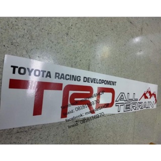 สติ๊กเกอร์ งานตัดคอม ติดรถ TOYOTA คำว่า TOYOTA RACING DEVELOPMENET TRD ALL TERRAIN รูปภูเขา sticker ติดรถ แต่งรถ โตโยต้า